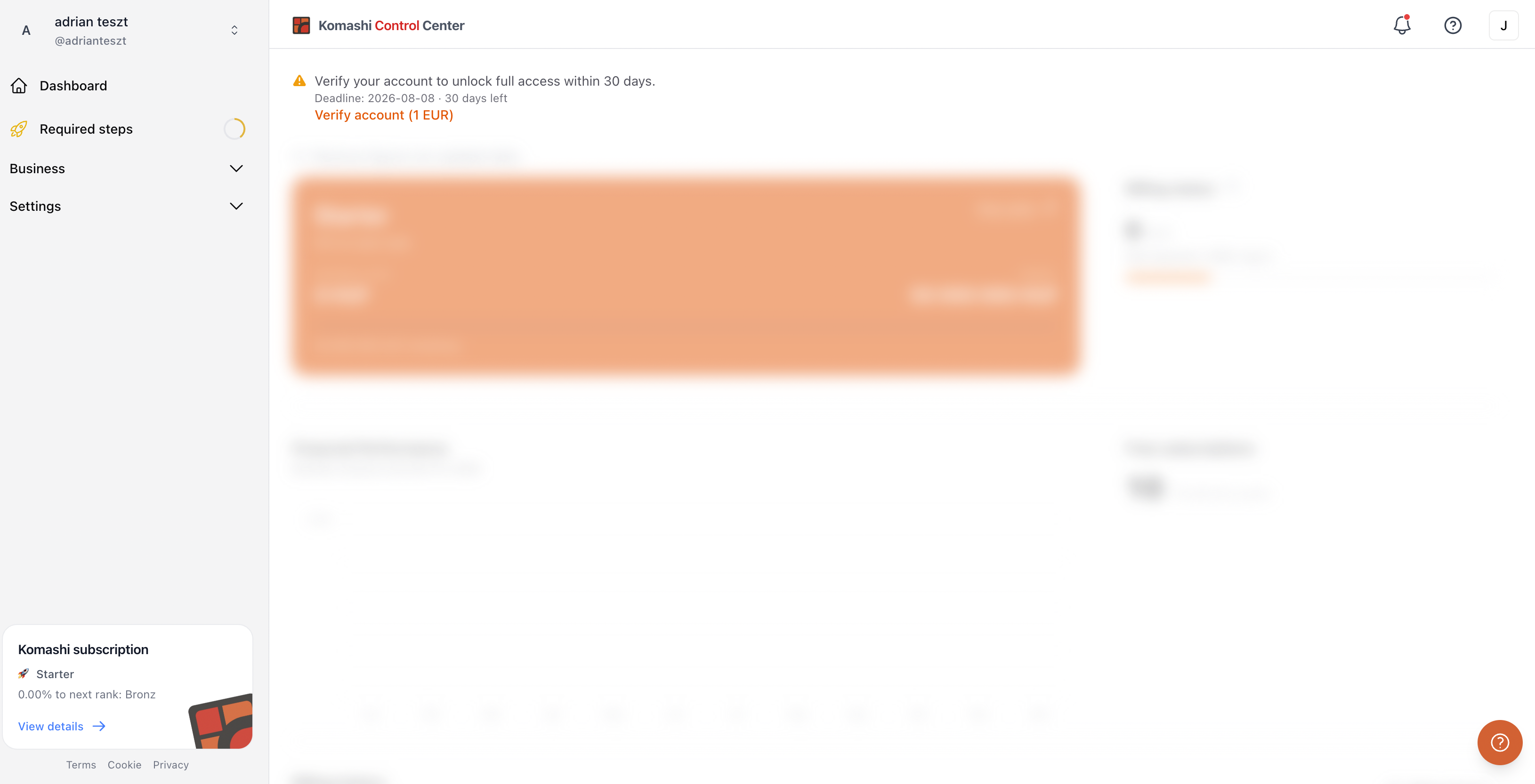 Verify your account