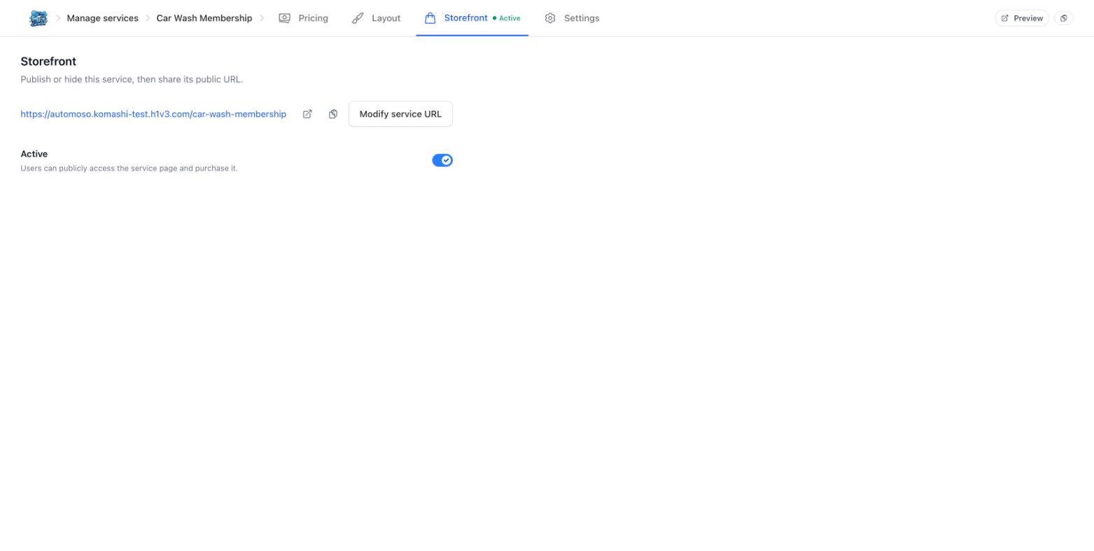 Storefront tab