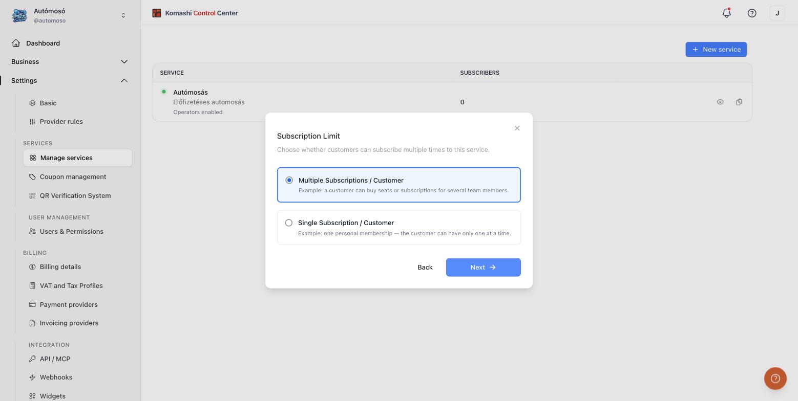 Subscription Limit