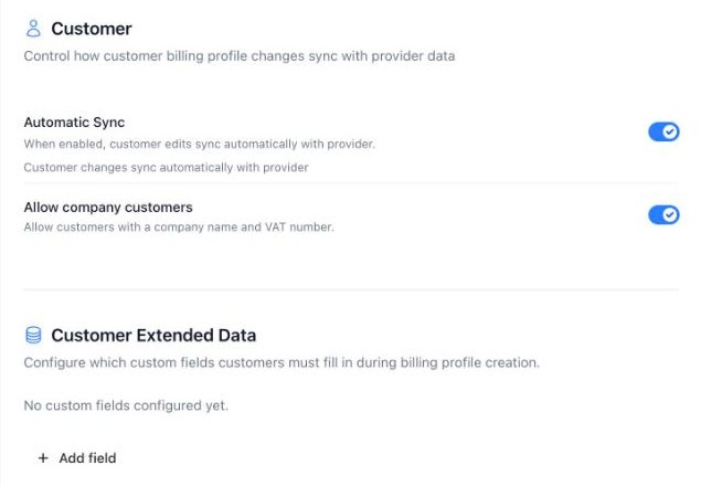 Customer sync and extended data
